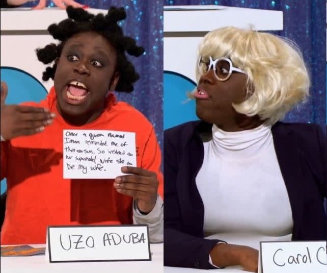 What made it so great: I think everyone knew by the time Snatch Game came around that Bob would be the one to watch, and honestly, she did not disappoint one bit! In fact, she went the extra mile by doing two characters, and both were equally great! Possibly the best joke: 