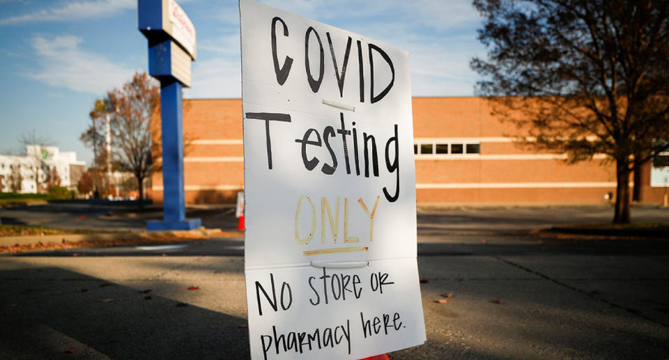 Covid test shown in Kentucky in the US.