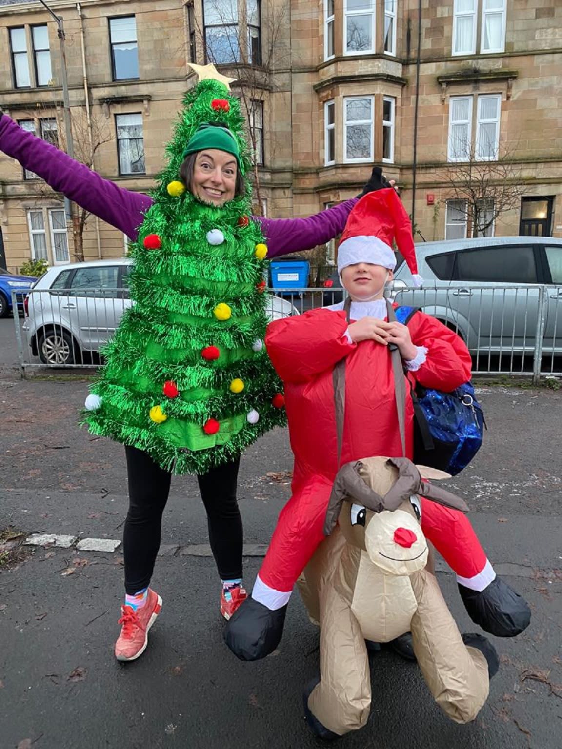 Kate E. Deeming is running and dancing in Scotland dressed as a Christmas tree to raise money for charity