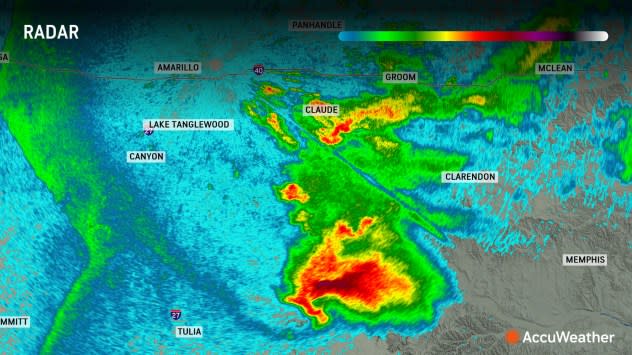 The thunderstorm that caused the hailstone, shown here southeast of Amarillo, Texas on June 2, 2024.