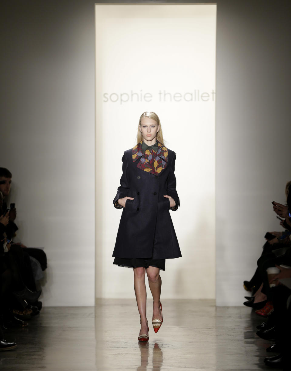 The Sophie Theallet Fall 2013 collection is modeled during Fashion Week in New York on Tuesday, Feb. 12, 2013. (AP Photo/Seth Wenig)