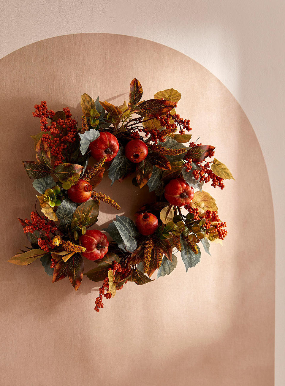 the wreath hanging