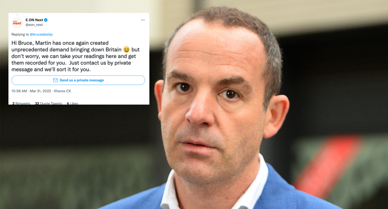 E.On blamed Martin Lewis for the demand in people trying to submit meter readings. (Twitter/PA)