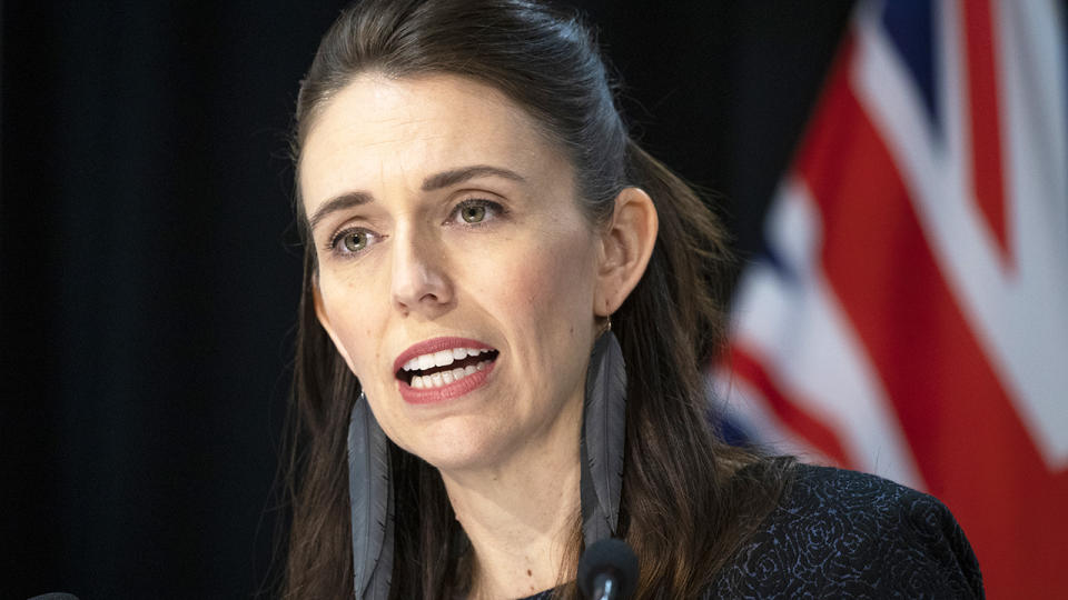 Jacinda Ardern, pictured here speaking to the media in Auckland.