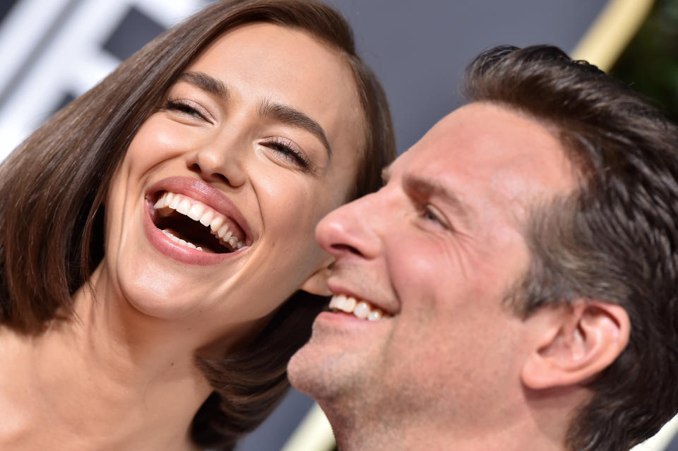 BEVERLY HILLS, CA - JANUARY 06:  Irina Shayk and Bradley Cooper attend the 76th Annual Golden Globe Awards at The Beverly Hilton Hotel on January 6, 2019 in Beverly Hills, California.  (Photo by Axelle/Bauer-Griffin/FilmMagic)