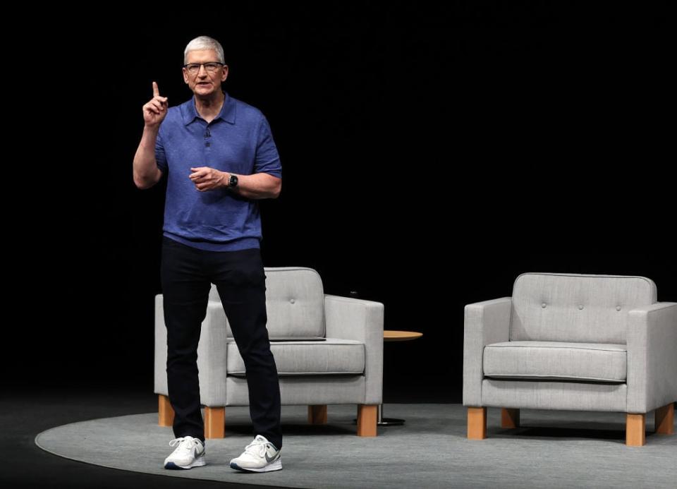 Apple-CEO Tim Cook auf der jährlichen Entwicklerkonferenz der Firma. - Copyright: Justin Sullivan/Getty Images