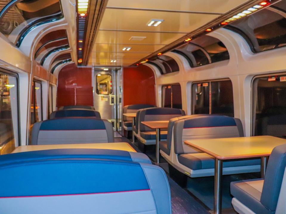 Inside the observation car of an Amtrak Superliner - Amtrak Upgraded Long Distance Trains 2021