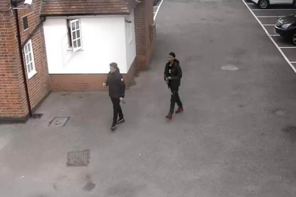 Echo: Barnett and Carmody were caught on CCTV leaving a pub in Benfleet in the days after the murder