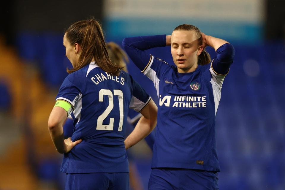 Costly defeat: Chelsea now face a hugely difficult task to retain the WSL title (Getty Images)