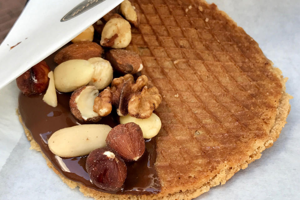 A fresh stroopwafel.