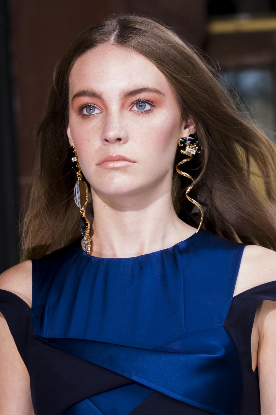 <p><i>Organic-shaped statement earrings from the SS18 Adeam collection. (Photo: ImaxTree) </i></p>