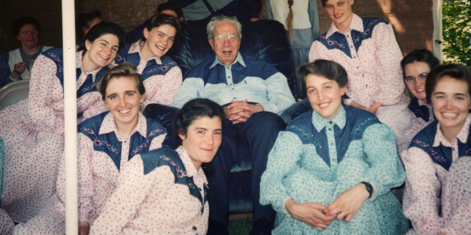 Rulon Jeffs (center) was the FLDS’s ‘prophet’ until Warren Jeffs took over (Courtesy of Netflix © 2022)