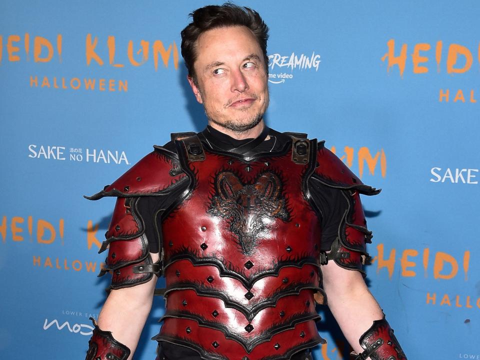 Elon Musk attends Heidi Klum's 21st annual Halloween party at Sake No Hana at Moxy Lower East Side on Monday, Oct. 31, 2022, in New York. (Photo by Evan Agostini/Invision/AP)