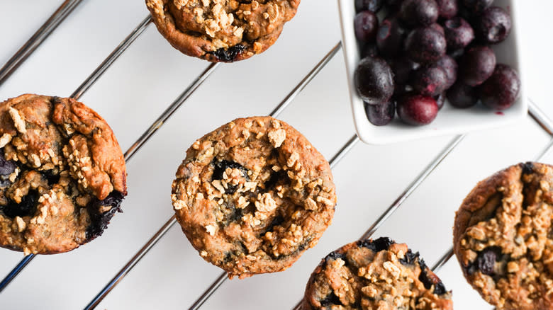 frozen blueberries and muffins