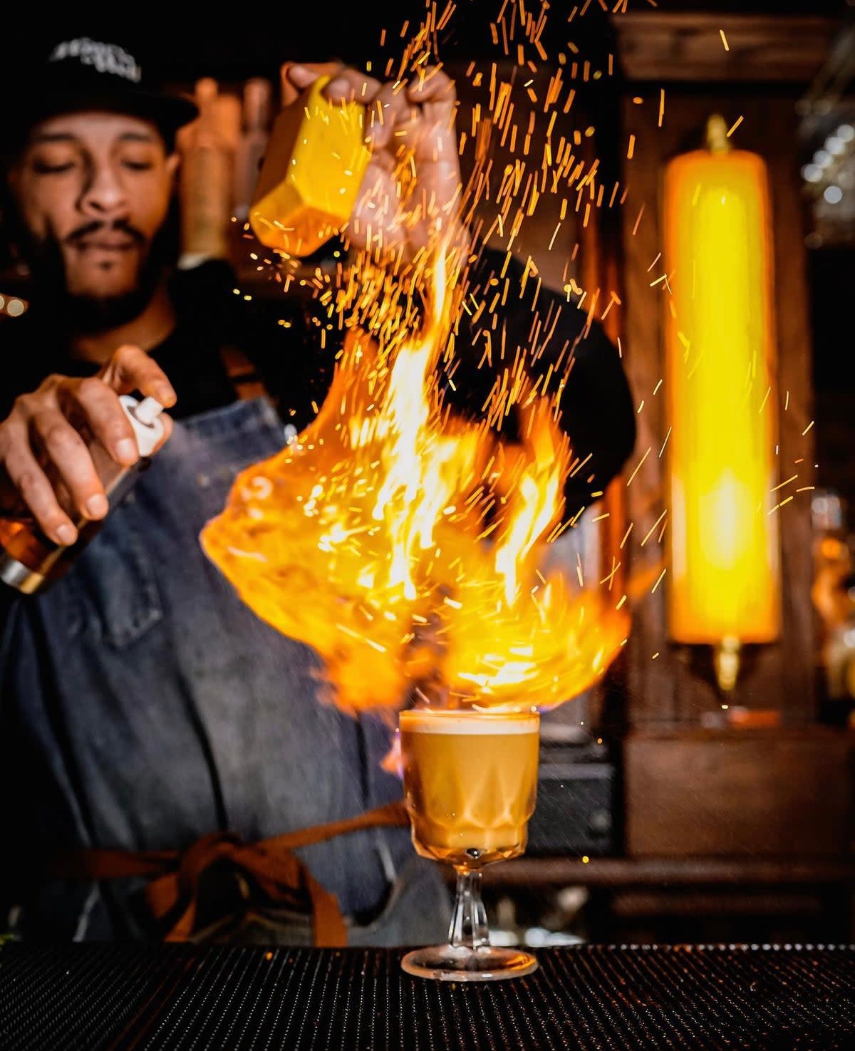 Firestarter: a mixologist plies his trade (The Honey Well)