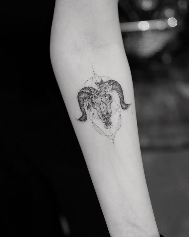 9) This Ram-Inspired Capricorn Tattoo