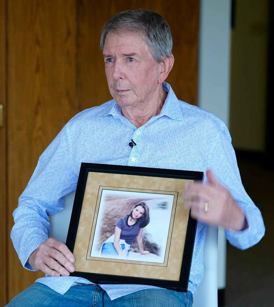 Darrell Scott, whose daughter Rachel was one of the victims in the massacre at Columbine High School, pictured in 2024 (AP)