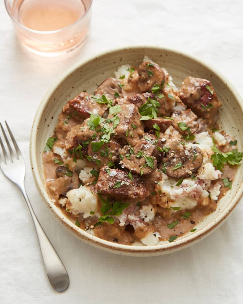 Slow Cooker Beef Tips With Mushroom Gravy