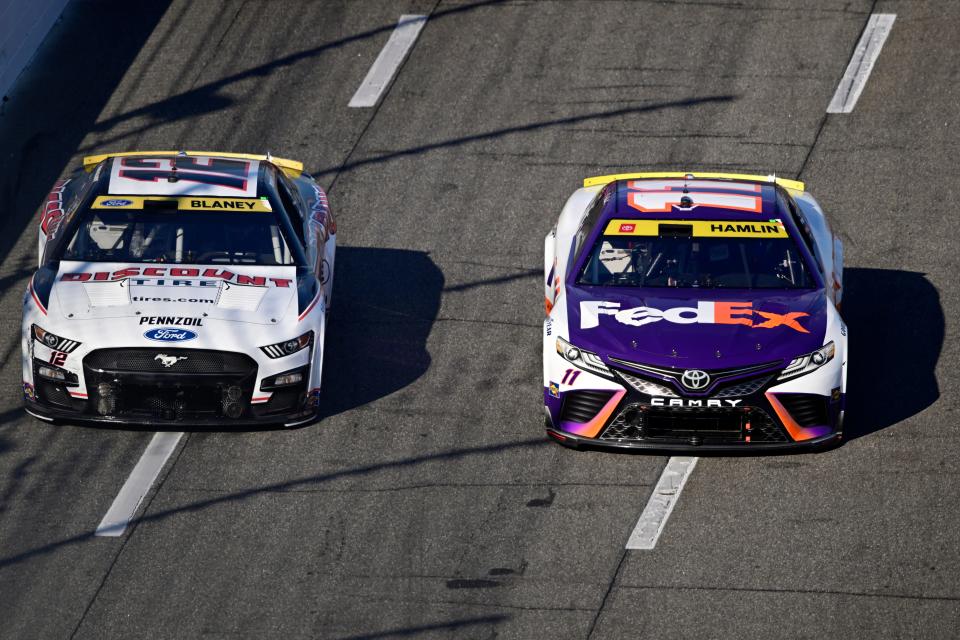 Denny Hamlin ran with Ryan Blaney for most of the day at Martinsville, but came up a little short in the end.