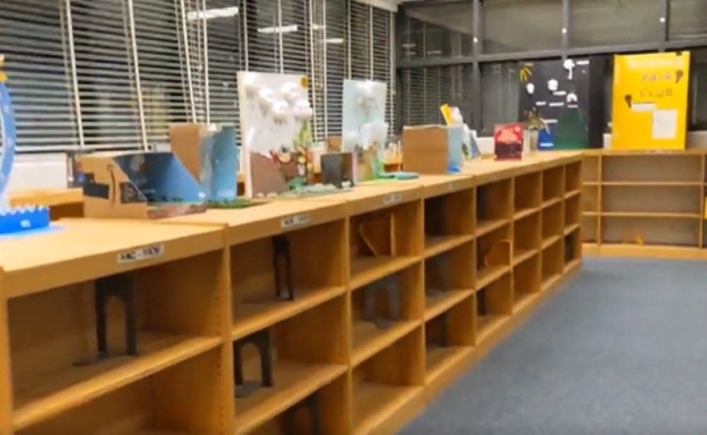 Brian Covey, a local parent and substitute teacher at Mandarin Middle School, took video of the empty library shelves where he worked. After posting it to Twitter, Covey was fired, reportedly for violating his employer's social media and cell phone policy.