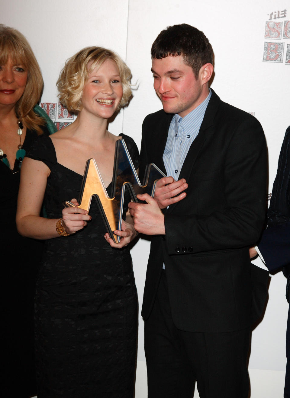 LONDON - JANUARY 29:  Joanna Page and Mathew Horne pose with the award for Comedy for Gavin &amp; Stacey during the South Bank Show Awards 2008 held at The Dorchester on January 29, 2008 in London, England.  (Photo by Mike Marsland/WireImage) 