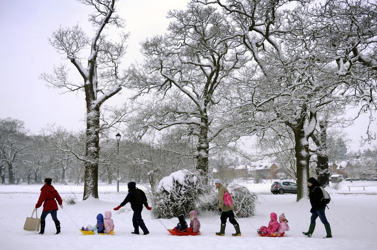 <p>A Met Office yellow weather warning for snow is in place for Scotland and northern England later in the week </p> (AFP via Getty Images)