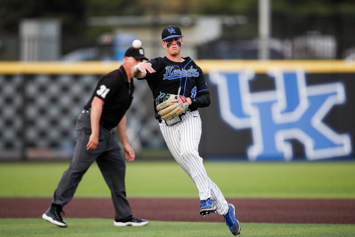 After going hitless during his freshman season, Èmilien Pitre is hitting .322 with 18 stolen bases as a sophomore for Kentucky baseball. Silas Walker/swalker@herald-leader.com