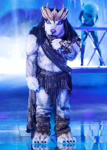 <p>Michael Becker / FOX</p> Ginuwine performing as Husky on 'The Masked Singer' season 10.