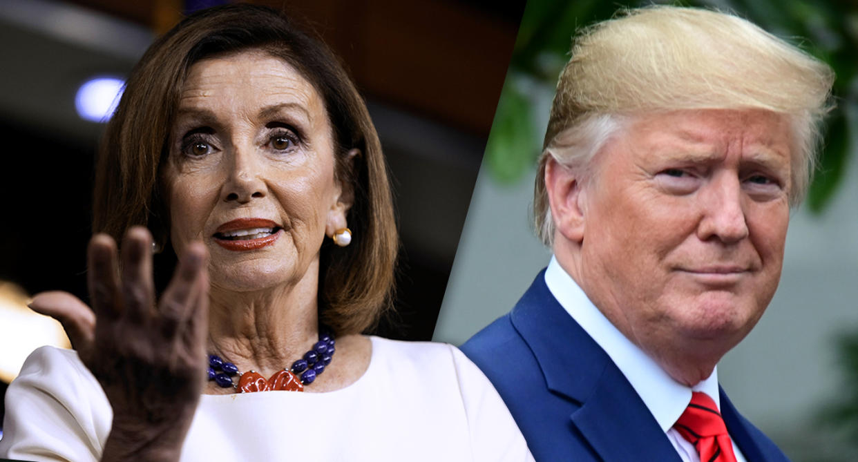 Speaker of the House Nancy Pelosi and President Trump. (Photos: Aurora Samperio/NurPhoto via Zuma Press, Erin Scott/Reuters)