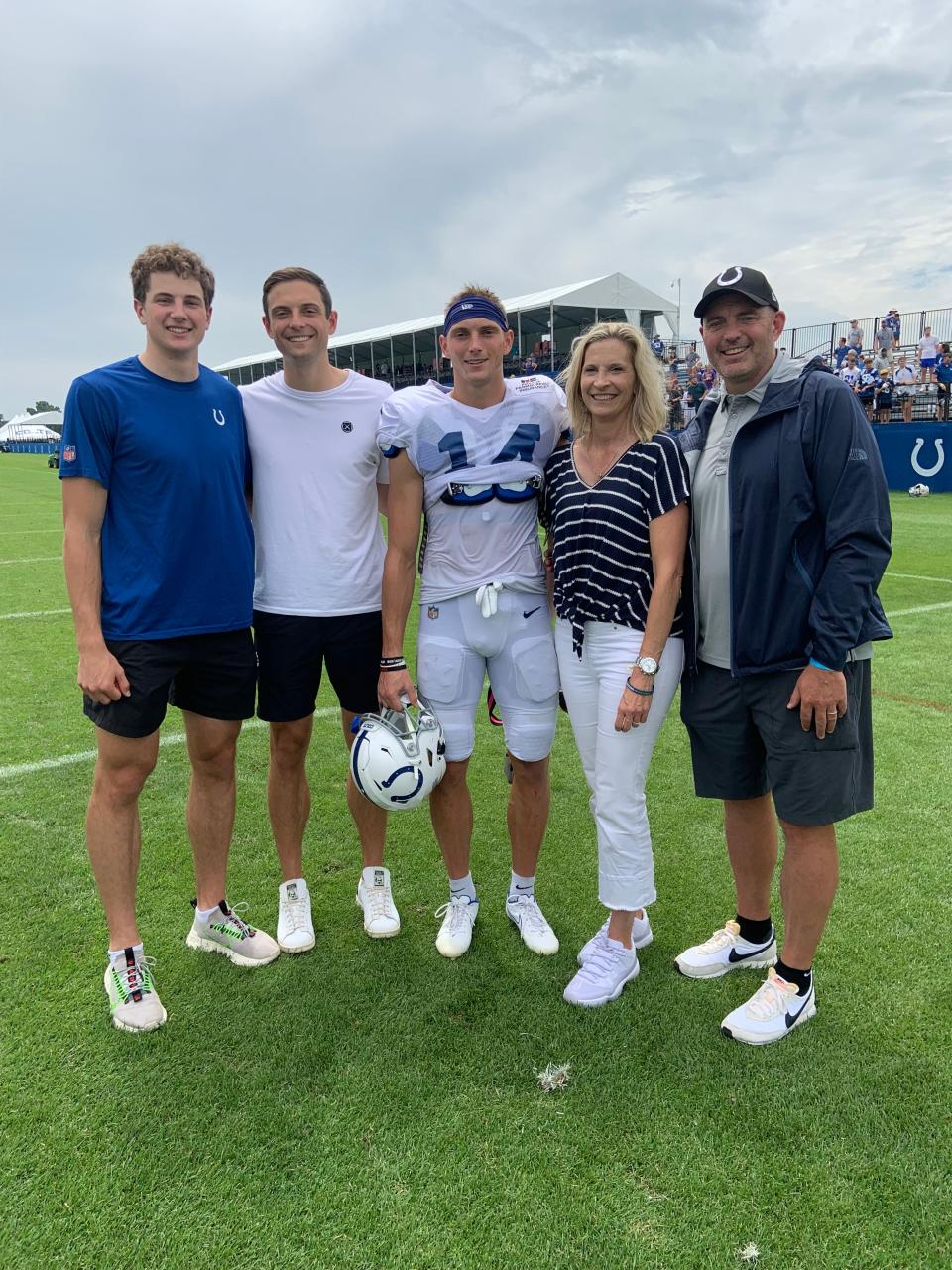 The Pierce family — parents Greg and Stephanie, sons Justin, Alec and Caden — have all been high level athletes. Alec plays receiver for the Colts.