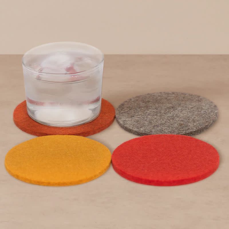 4-Pack Round Merino Wool Coasters