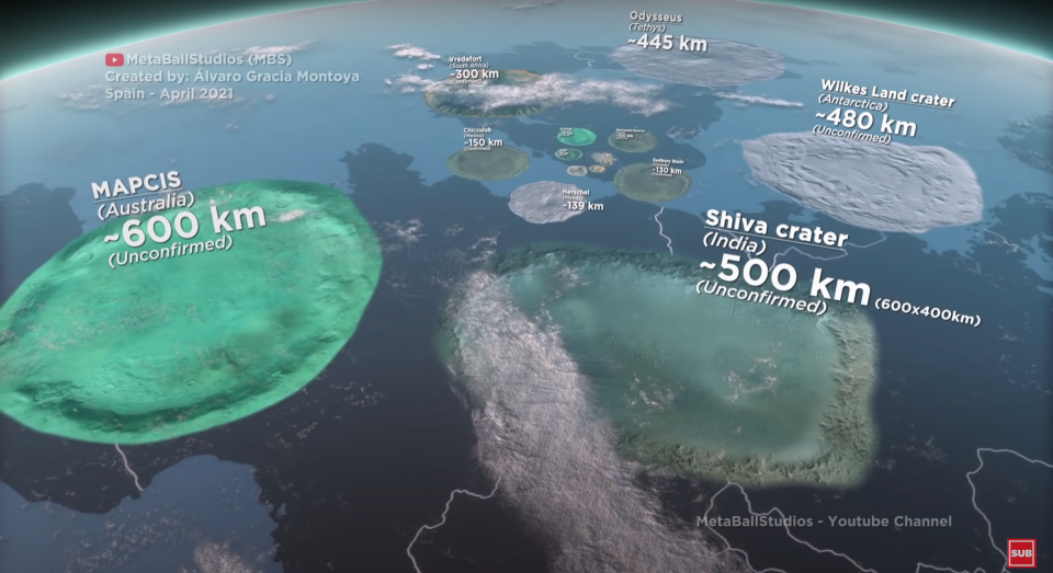 YouTuber, MetaBallStudios, has created a video comparing the sizes of various craters on Earth, and some of them are unthinkably massive.