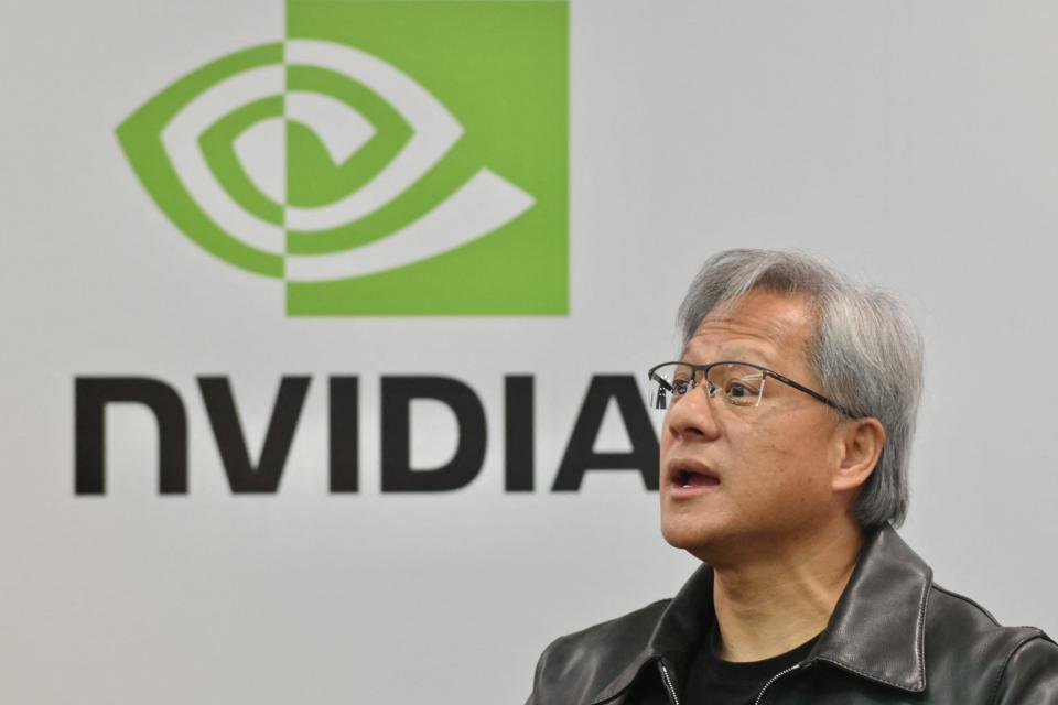 Jensen Huang, CEO von NVIDIA, spricht während einer Pressekonferenz auf der Computex 2023 in Taipeh am 30. Mai 2023. - Copyright: SAM YEH/AFP via Getty Images