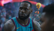 This image released by Warner Bros. Entertainment shows Lebron James in a scene from "Space Jam: A New Legacy." (Warner Bros. Entertainment via AP)