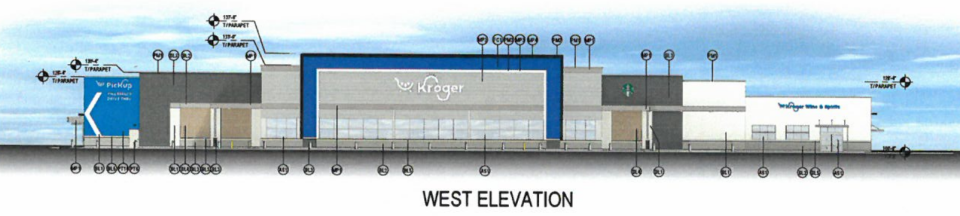 Kroger broke ground in October 2023 on its newest Louisville supermarket, seen here in a rendering, at 10010 Ballardsville Road.
