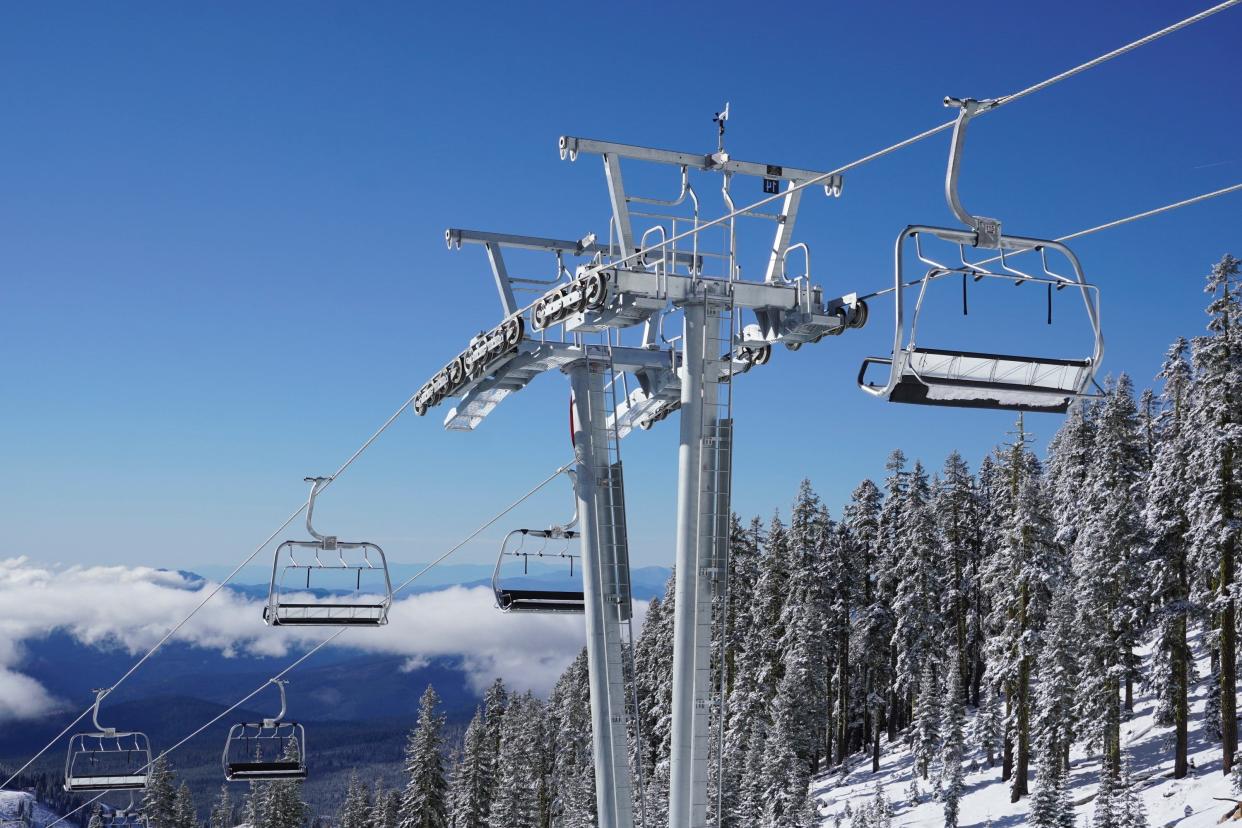 The new Gray Butte chairlift at Mt. Shasta Ski Park. The park will open Saturday, Dec. 10, 2022.