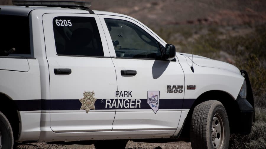 File photo of a Nevada State Parks park ranger truck sitting outside in Moapa Valley's "Valley of Fire State Park." (Nevada State Parks)