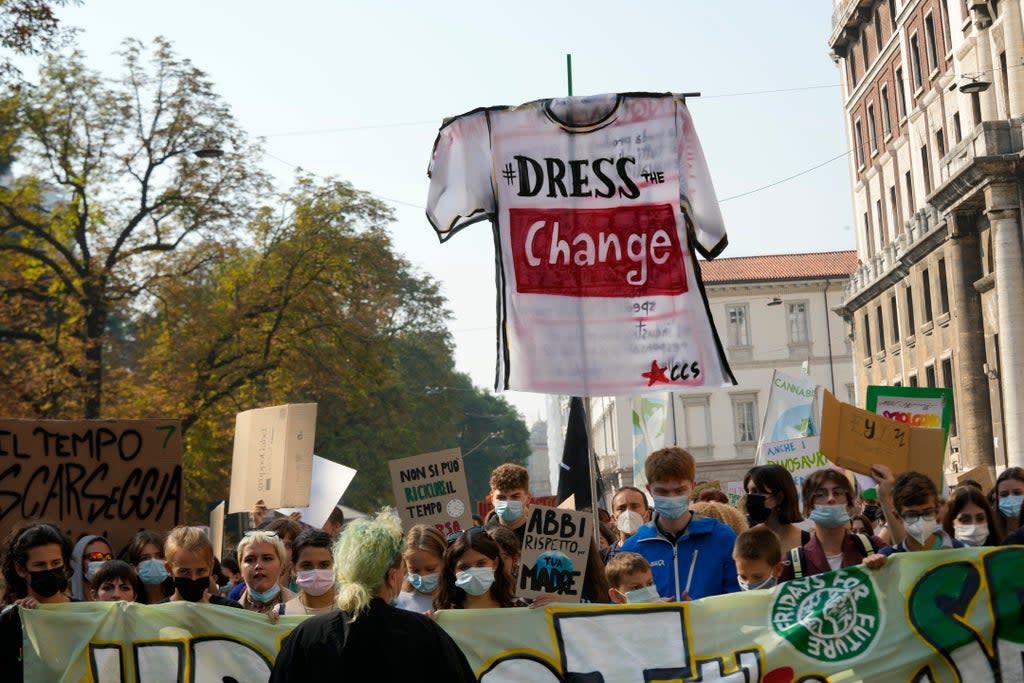 Italy Climate Protest (Copyright 2021 The Associated Press. All rights reserved)