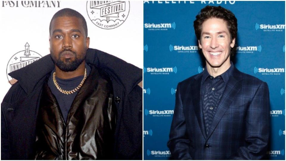 Kanye West is slated to appear at two services this upcoming Sunday at Joel Osteen's Houston megachurch. (Photo: Brad Barket/Getty Images for Fast Company | Cindy Ord/Getty Images for SiriusXM )