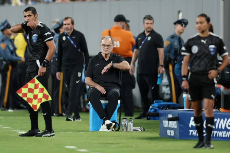 Marcelo Bielsa en el partido de Copa América entre Uruguay y Bolivia en el MetLife Stadium, en East Rutherford, Nueva Jersey, el 27 de junio de 2024 (CHARLY TRIBALLEAU)