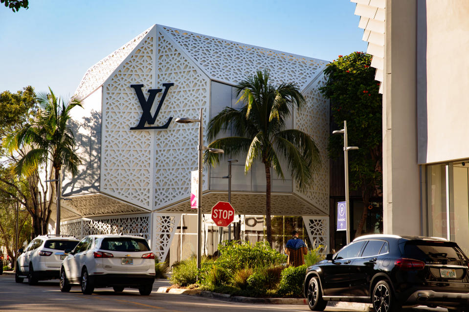 The Louis Vuitton men’s store in Miami. - Credit: Lexie Moreland for WWD