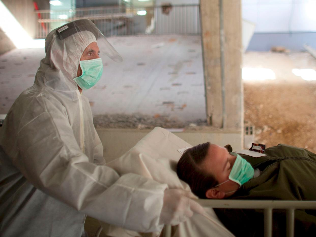 hospital medic drill biological attack israel