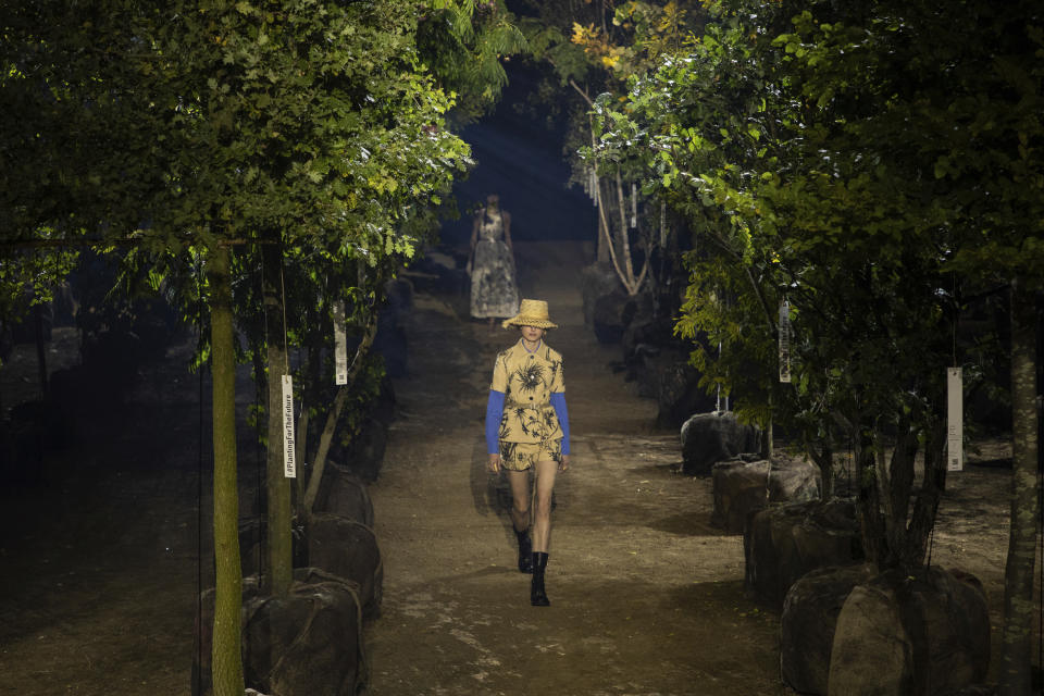 A model wears a creation as part of the Dior Ready To Wear Spring-Summer 2020 collection, unveiled during the fashion week, in Paris, Monday, Sept. 24, 2019. (Photo by Vianney Le Caer/Invision/AP)