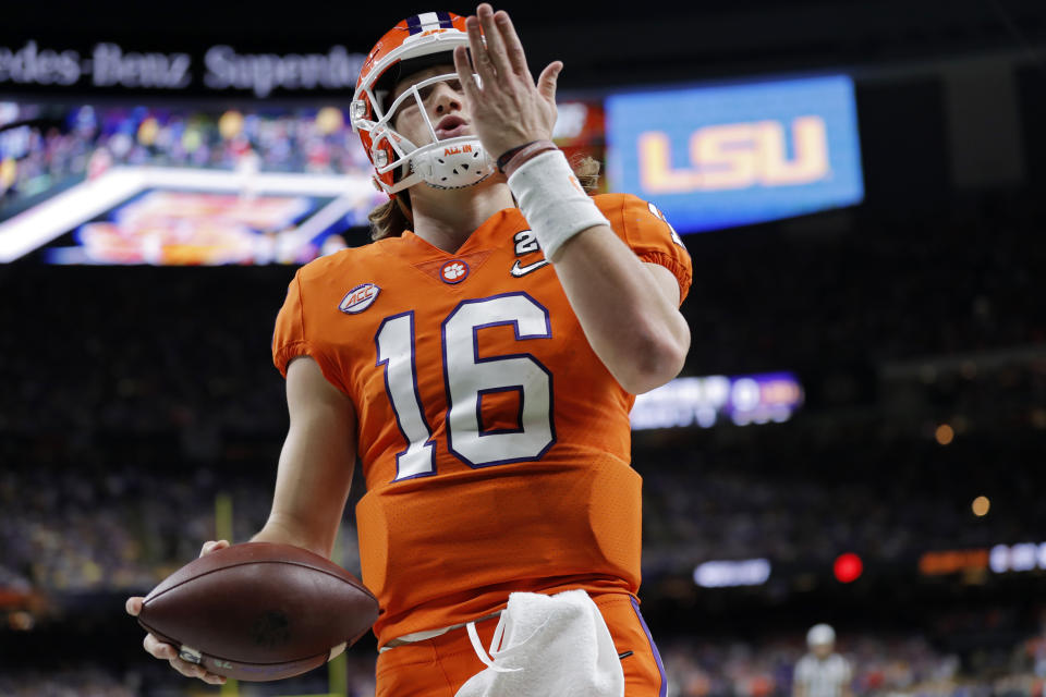 Clemson quarterback Trevor Lawrence is the favorite to be the top pick of the 2021 draft. (AP Photo/Gerald Herbert)