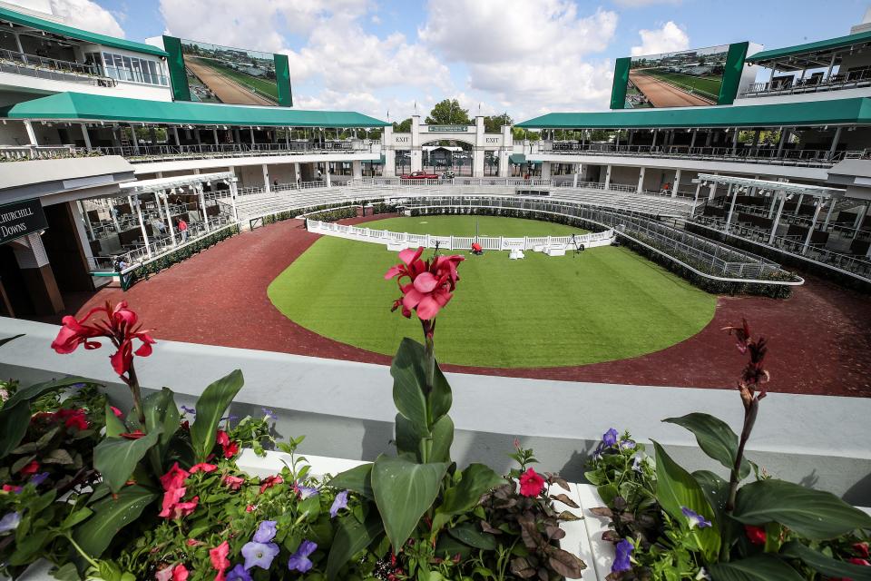 A look at the completed $200 million paddock at Churchill Downs ahead of Kentucky Derby 150. Wednesday, April 24, 2024