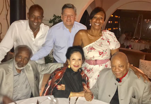 Courtesy of Nicole Avant Jacqueline Avant (center) with her family including husband Clarence, son Alexander, son-in-law Ted Sarandos, daughter Nicole, and friend Quincy Jones.