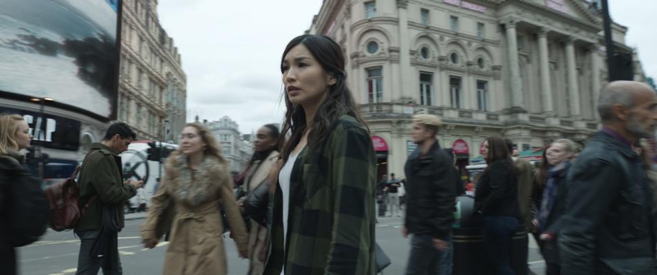 Sersi (Gemma Chan) is living among human society in present-day London in "Eternals."