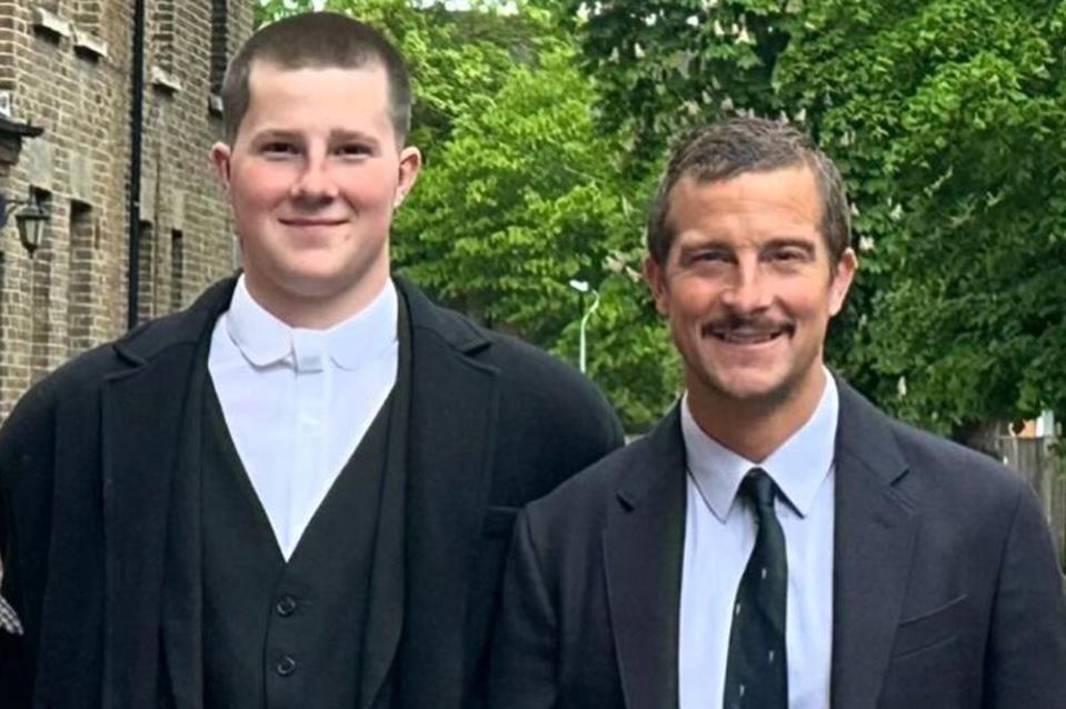 <p>Bear Grylls/Instagram</p> Bear Grylls (right) and his son Marmaduke