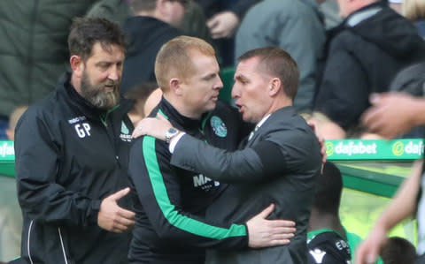 Celtic manager Brendan Rodgers and Hibernian manager Neil Lennon - Credit: PA