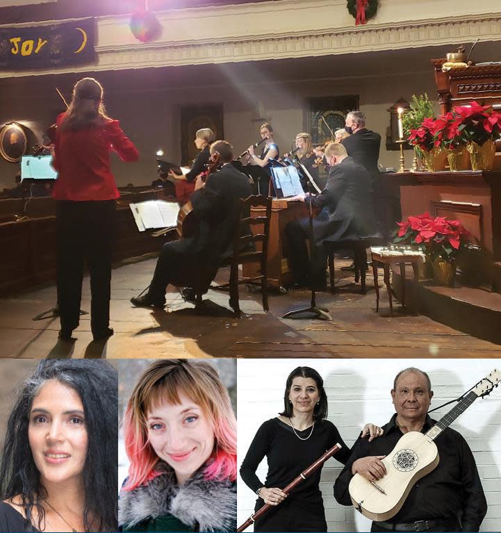 Musicians of the Old Post Road members include, from bottom left, Adriana Ruiz, Hilary Anne Walker, Maria Diez-Canedo and Eloy Cruz.